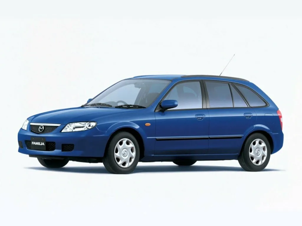 Фото автомобиля Mazda Familia VIII (BJ) S-Wagon 1.5 AT (130 Л.с.) — заводские размеры шин, ширина дисков, вылет ET и давление в колесах