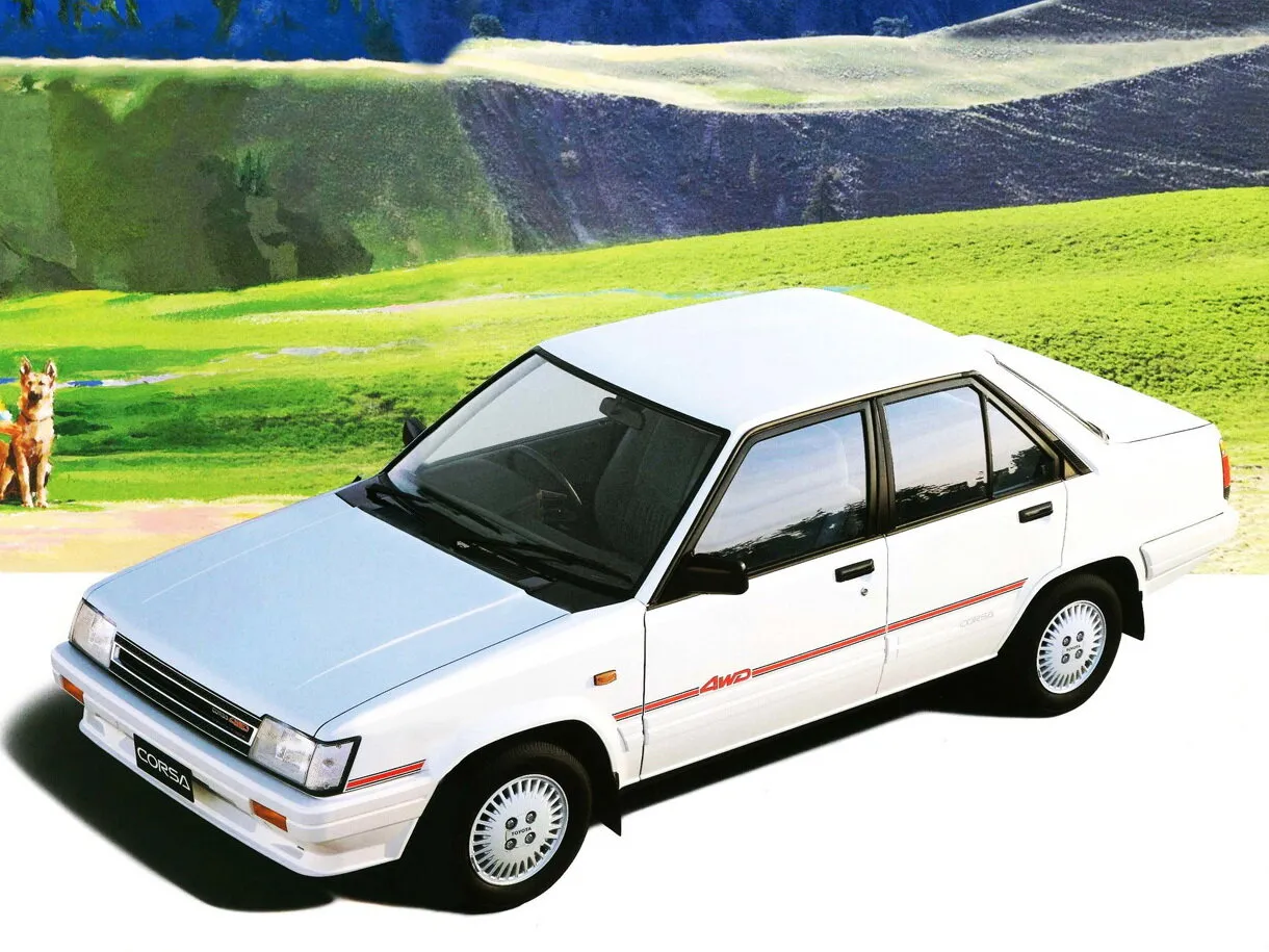 Фото автомобиля Toyota Corsa II (L20) 1.3 AT (64 Л.с.) — параметры разболтовки, сверловка дисков, DIA и крепеж