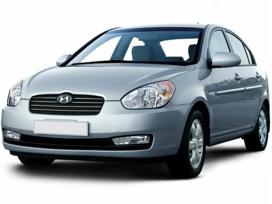 Фото автомобиля Hyundai Verna II 1.5d AT (110 Л.с.) — параметры разболтовки, сверловка дисков, DIA и крепеж