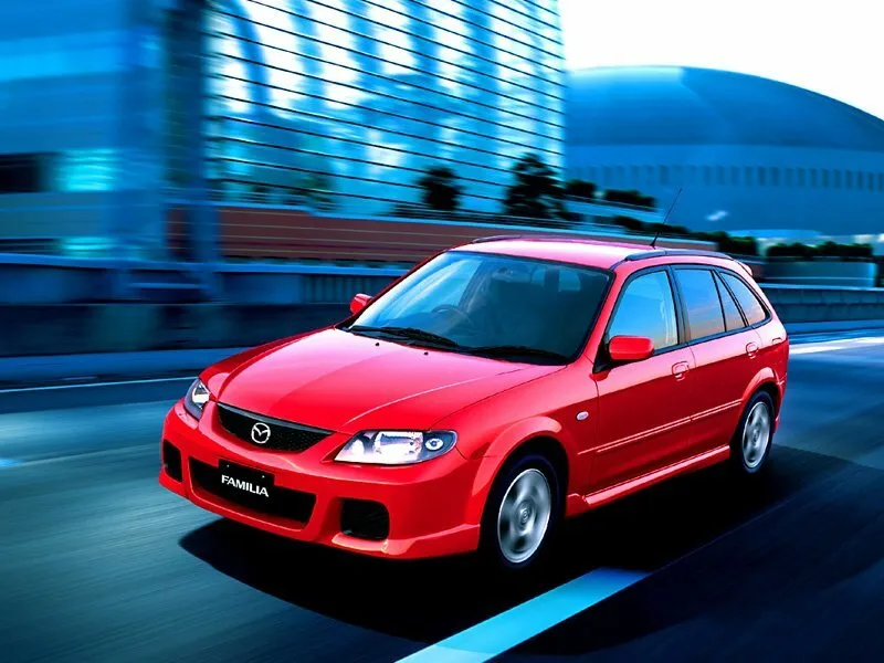 Фото автомобиля Mazda Familia VIII (BJ) 2.0 AT (160 Л.с.) — заводские размеры шин, ширина дисков, вылет ET и давление в колесах